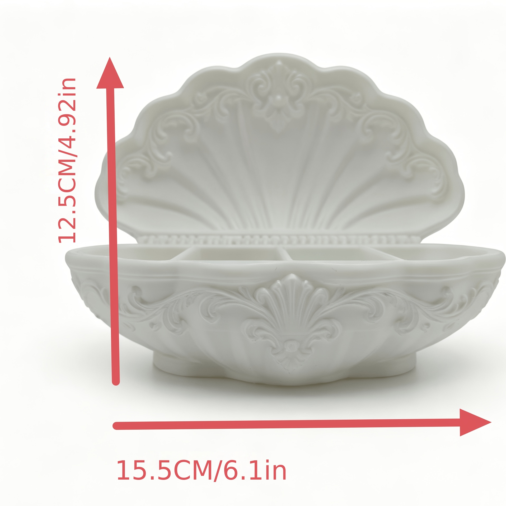 Retro Shell Shape 3D Printing Jewellery Tray, Multi-grid Design